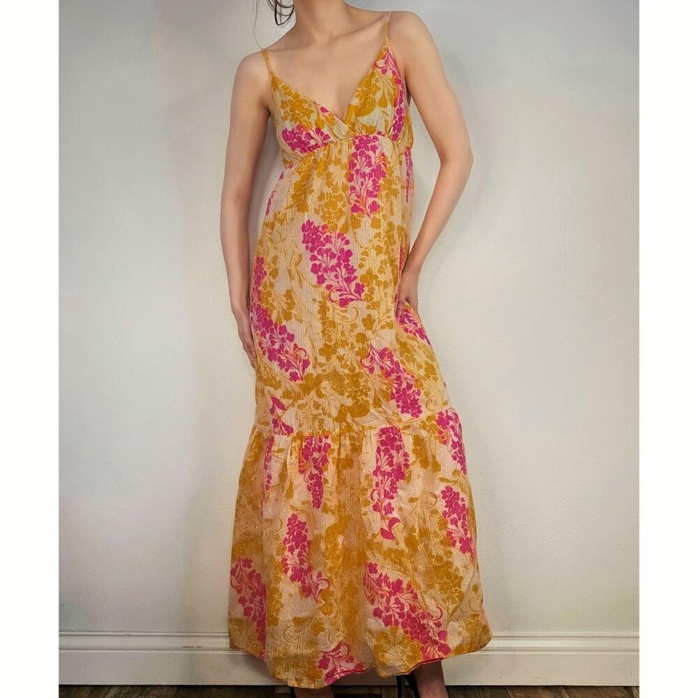Y2K Floral Maxi Dress Cottagecore Coquette Romantic Spring Sundress Size Medium